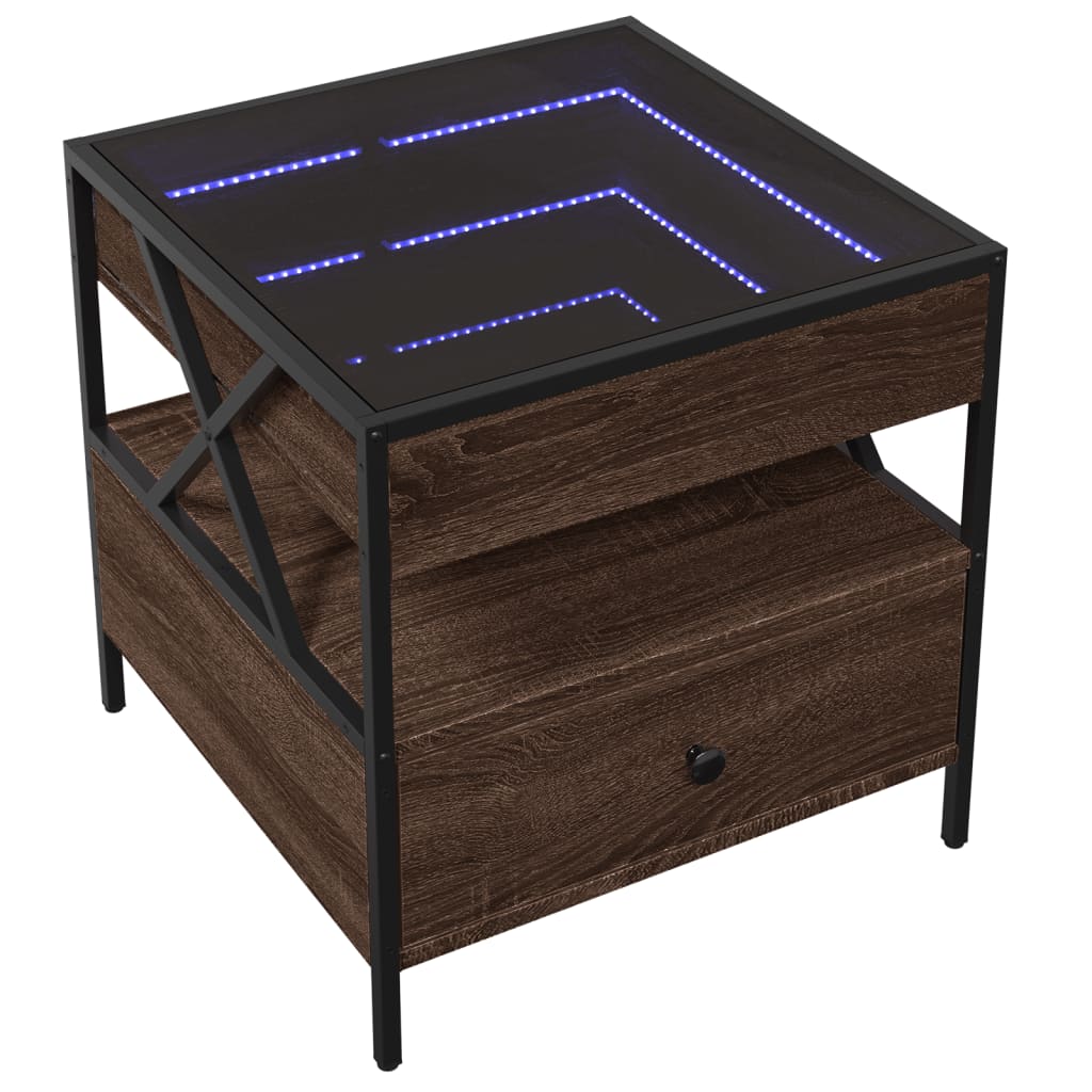 Salongbord Med Infinity Led Brun Eik 50X50X51 Cm