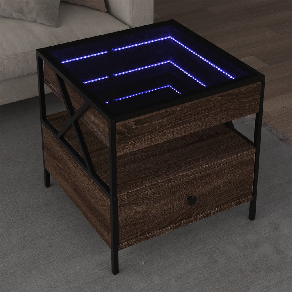Salongbord Med Infinity Led Brun Eik 50X50X51 Cm