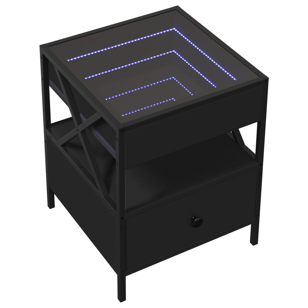 Salongbord Med Infinity Led Svart 40X40X51 Cm