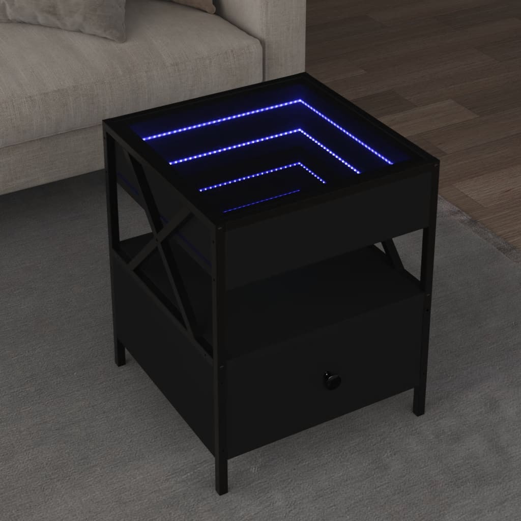 Salongbord Med Infinity Led Svart 40X40X51 Cm