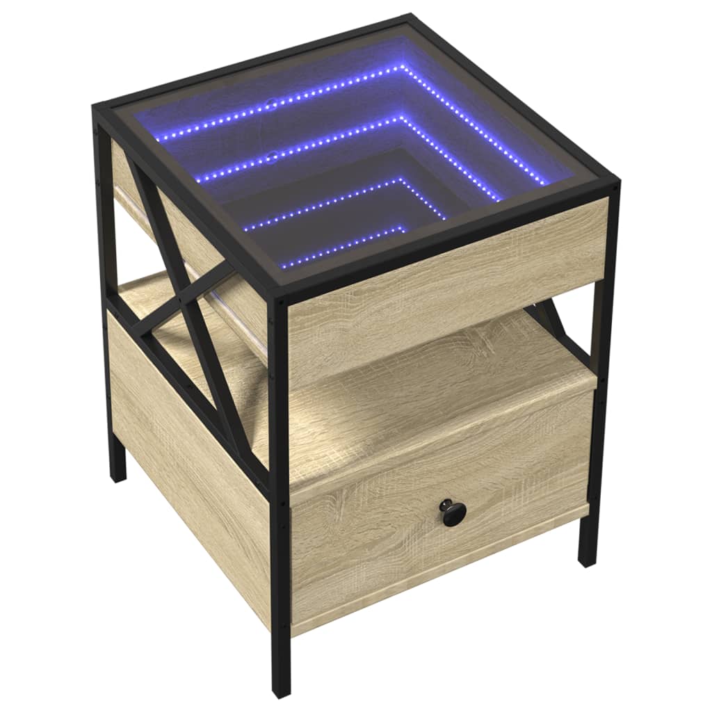 Salongbord Med Infinity Led Sonoma Eik 40X40X51 Cm