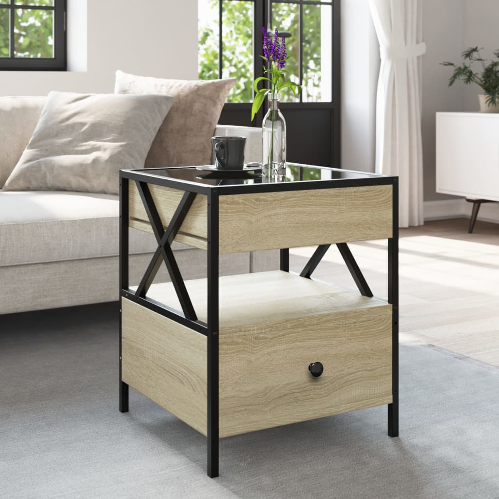 Salongbord Med Infinity Led Sonoma Eik 40X40X51 Cm