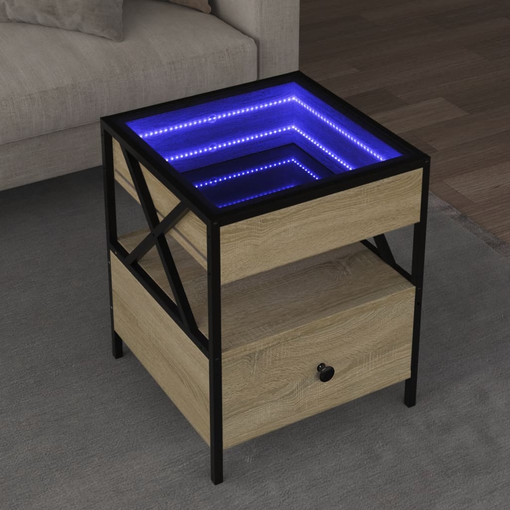 Salongbord Med Infinity Led Sonoma Eik 40X40X51 Cm