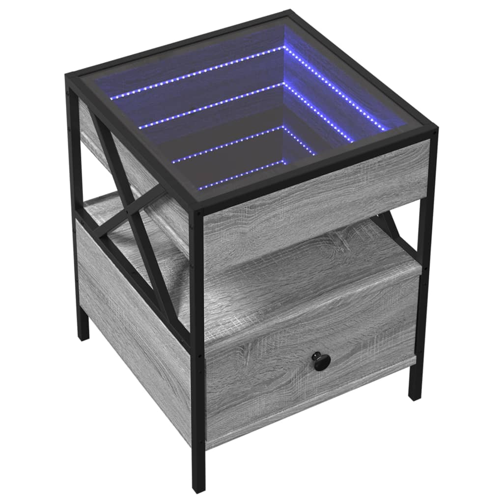 Salongbord Med Infinity Led Grå Sonoma 40X40X51 Cm