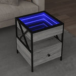 Salongbord Med Infinity Led Grå Sonoma 40X40X51 Cm