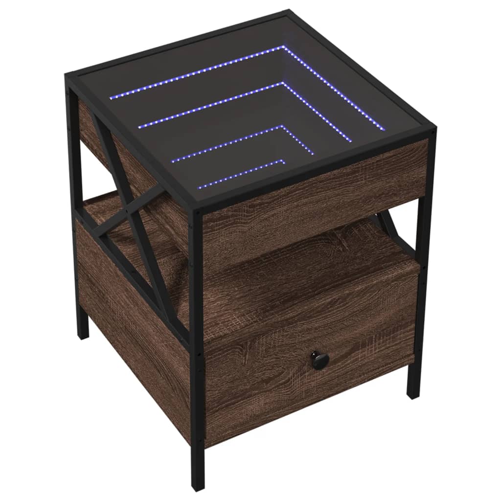 Salongbord Med Infinity Led Brun Eik 40X40X51 Cm