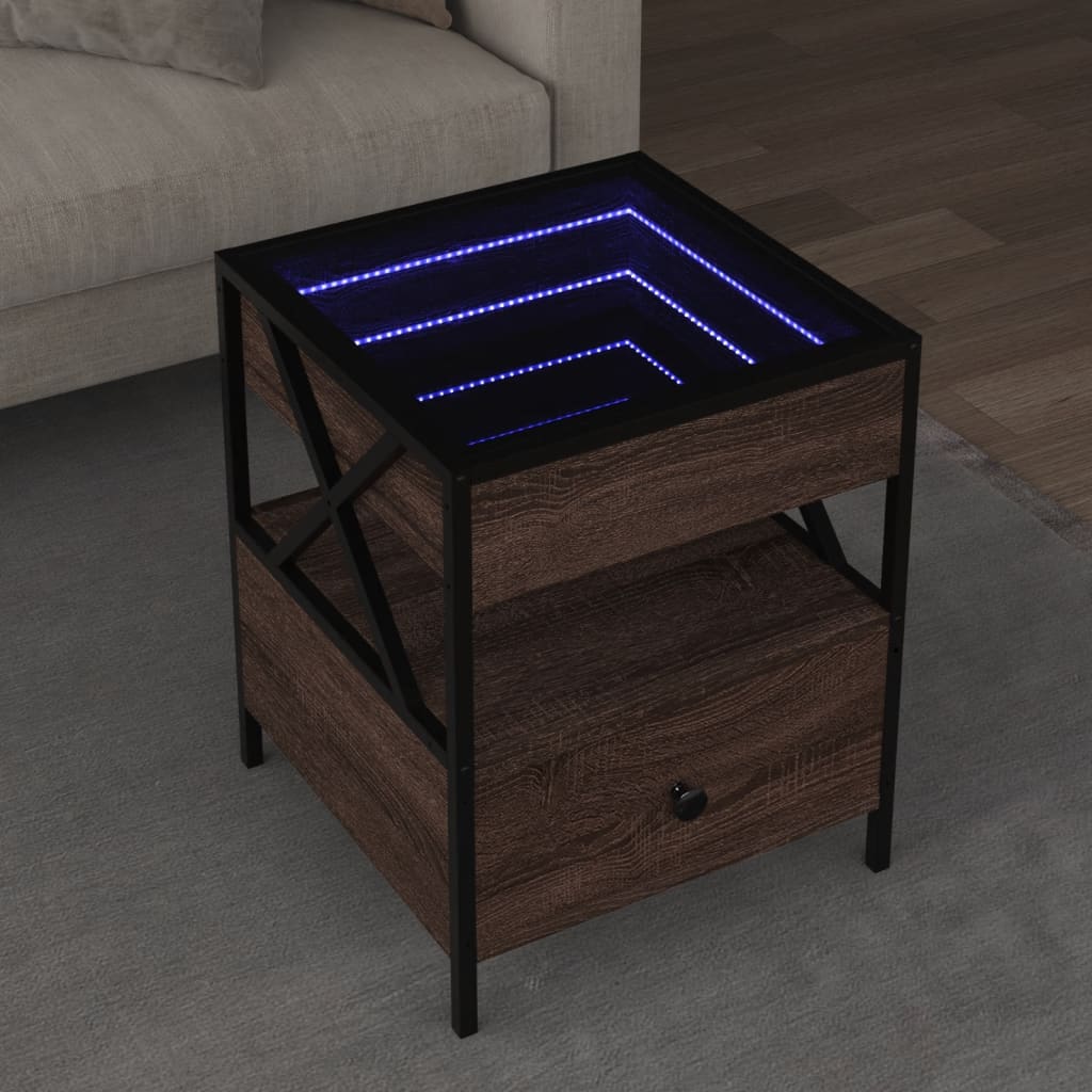Salongbord Med Infinity Led Brun Eik 40X40X51 Cm