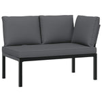Hagesofasett Med Puter 3 Deler Svart Aluminium