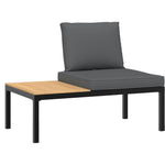 Hagesofasett Med Puter 3 Deler Svart Aluminium
