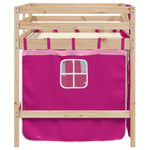 Køyeseng For Barn Med Gardiner Rosa 90X190 Cm Heltre Furu