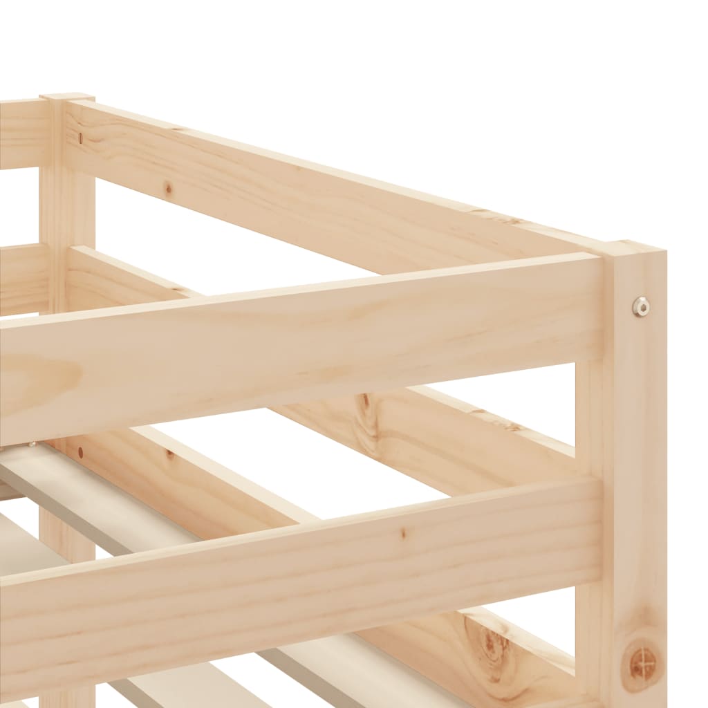 Køyeseng For Barn Med Gardiner Rosa 90X190 Cm Heltre Furu
