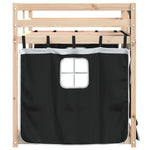 Køyeseng For Barn Gardiner Hvit Og Svart 90X200 Cm Heltre Furu