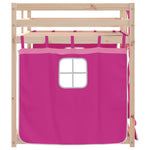 Køyeseng Med Gardiner Rose 90X200 Cm Heltre Furu