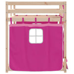 Køyeseng Med Gardiner Rose 90X190 Cm Heltre Furu