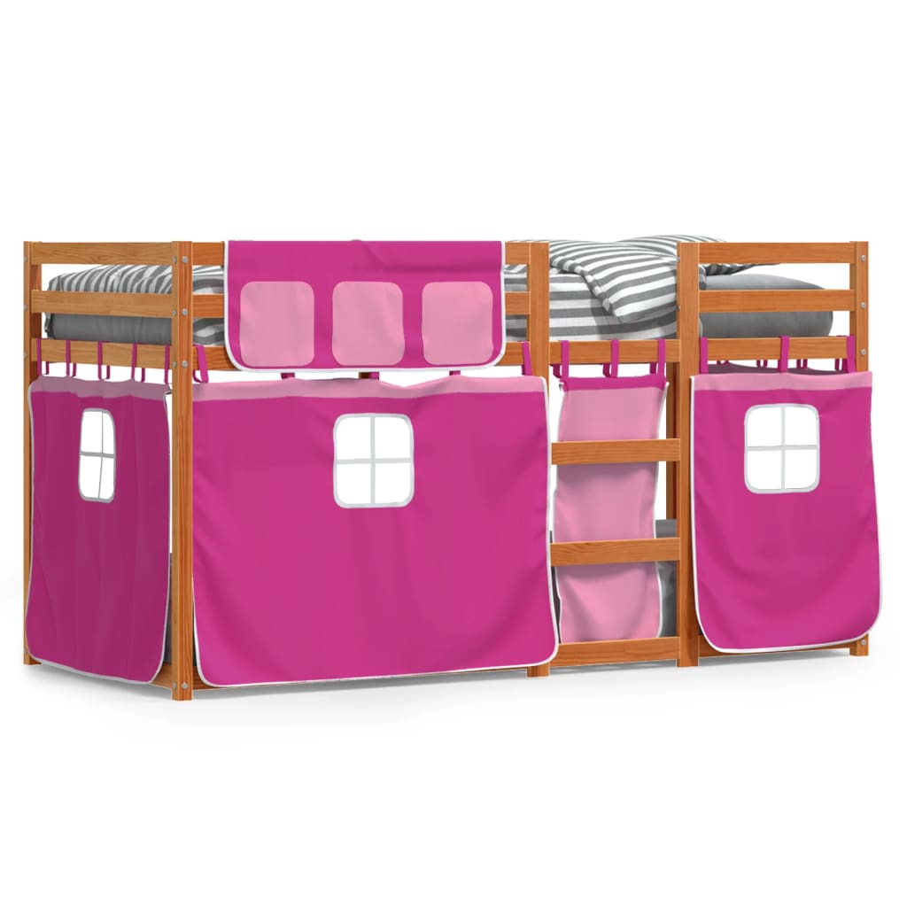 Køyeseng Med Gardiner Rose 80X200 Cm Heltre Furu