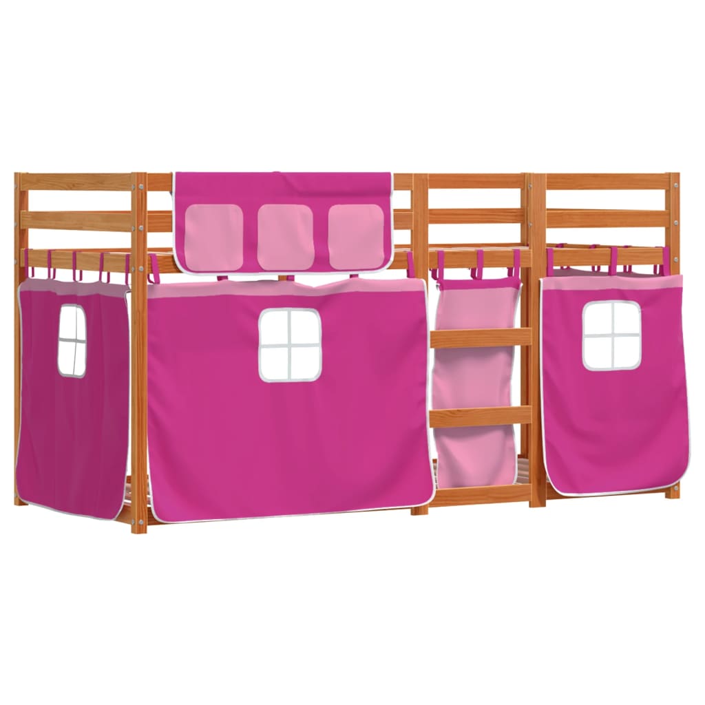 Køyeseng Med Gardiner Rose 80X200 Cm Heltre Furu