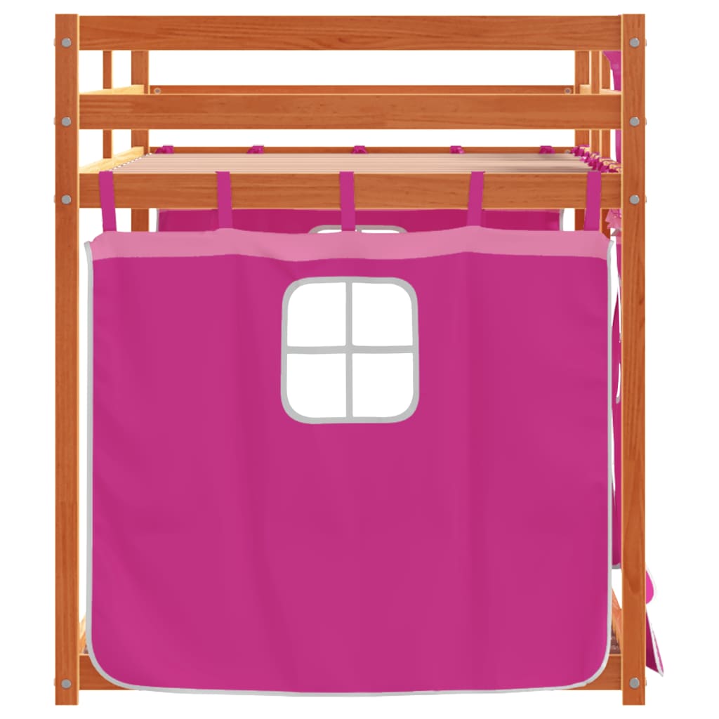Køyeseng Med Gardiner Rose 80X200 Cm Heltre Furu