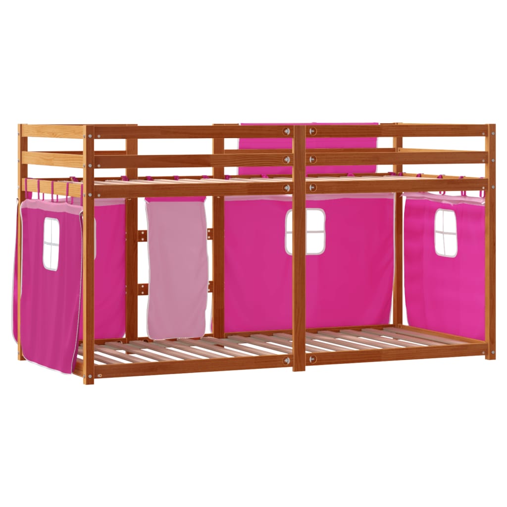 Køyeseng Med Gardiner Rose 80X200 Cm Heltre Furu