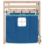 Køyeseng Med Gardiner Blå 90X190 Cm Heltre Furu