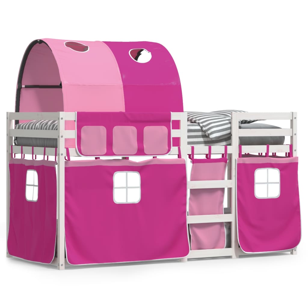 Køyeseng Med Gardiner Rose 80X200 Cm Heltre Furu