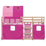 Køyeseng Med Gardiner Rose 90X190 Cm Heltre Furu