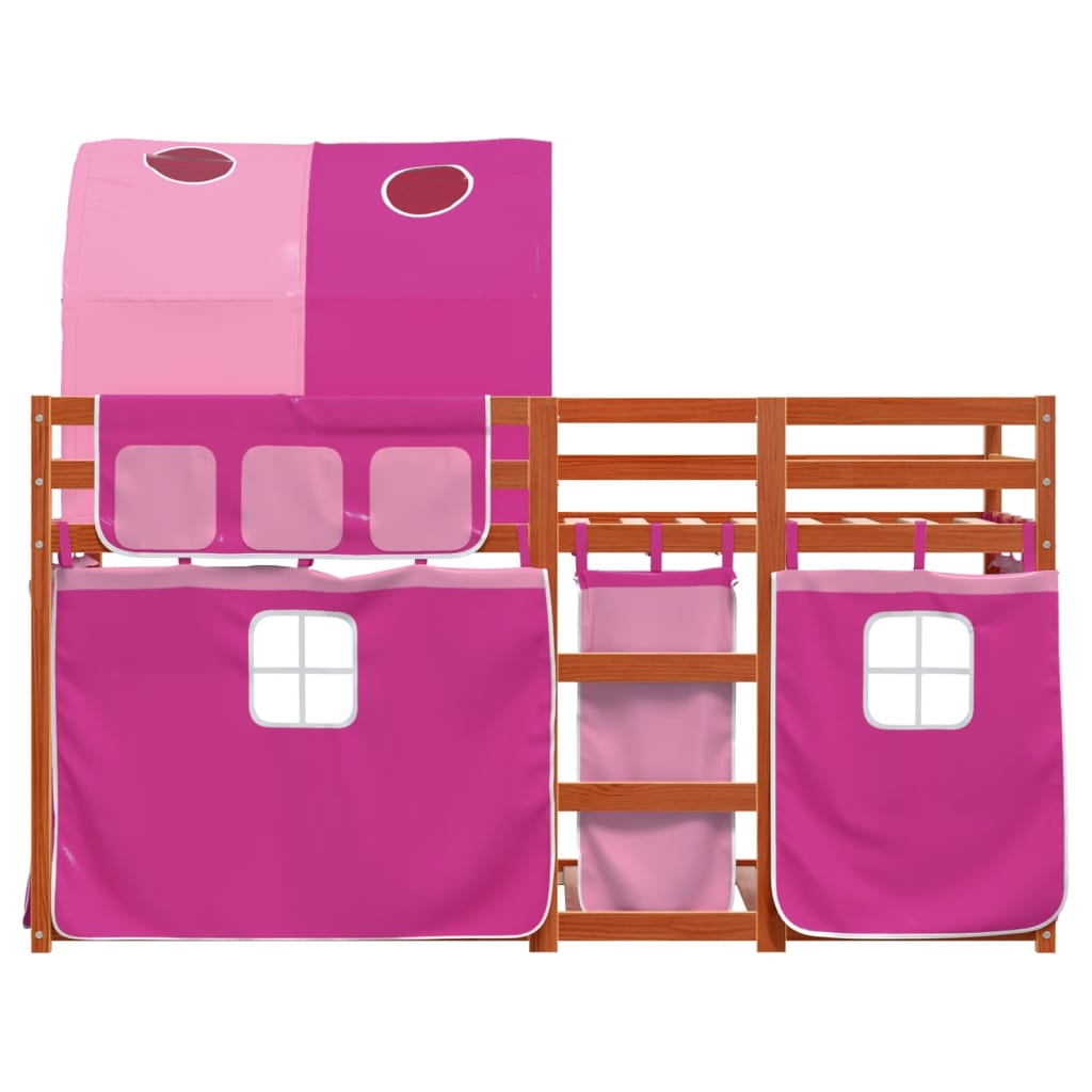 Køyeseng Med Gardiner Rose 90X200 Cm Heltre Furu