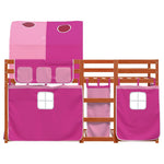 Køyeseng Med Gardiner Rose 90X200 Cm Heltre Furu