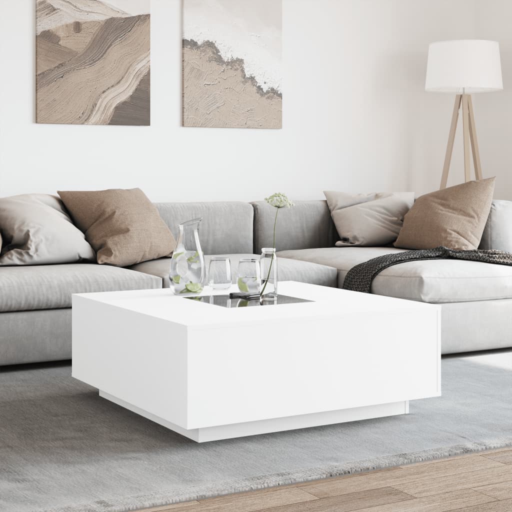 Salongbord Med Infinity Led Hvit 100X100X40 Cm