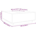 Salongbord Hvit 100X100X40 Cm Konstruert Tre