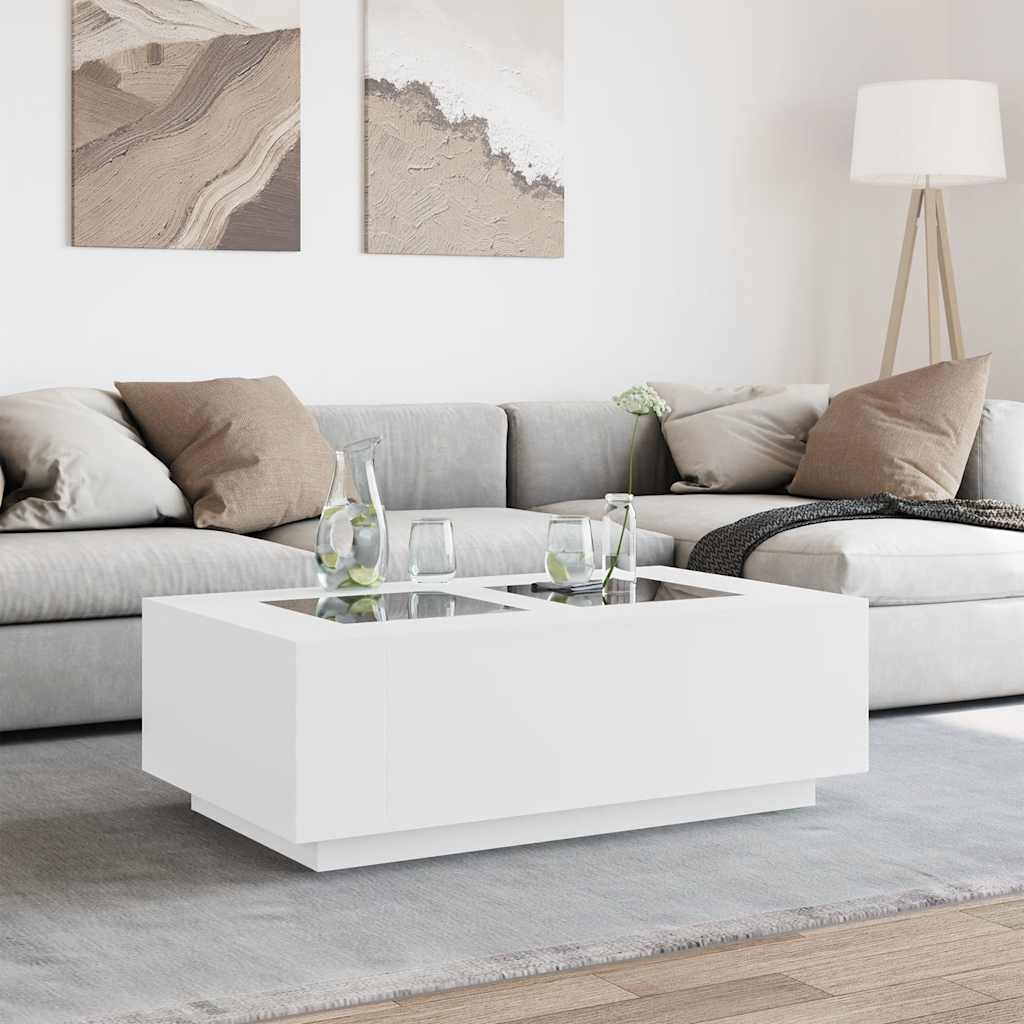 Salongbord Med Infinity Led Hvit 116X69X40 Cm