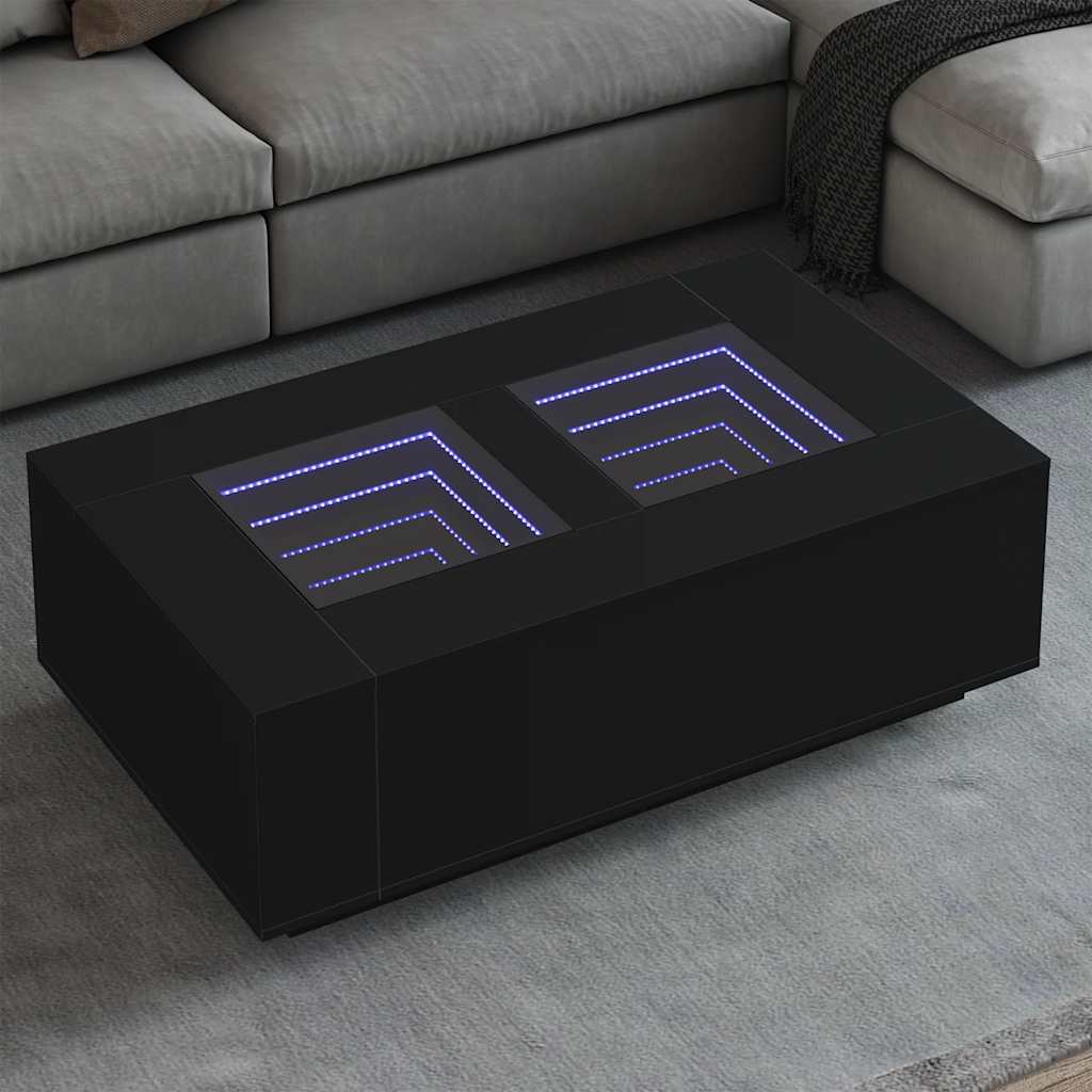 Salongbord Med Infinity Led Svart 116X69X40 Cm