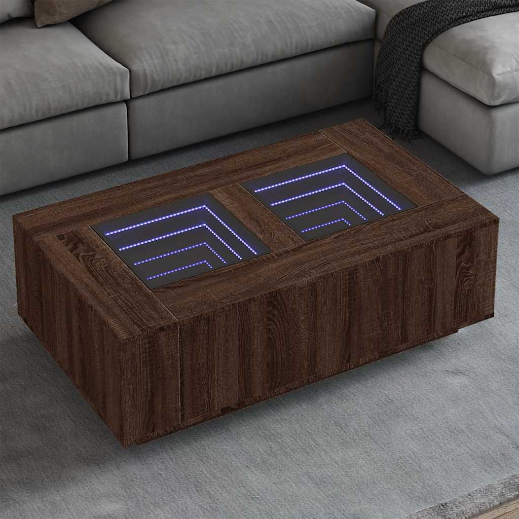 Salongbord Med Infinity Led Brun Eik 116X69X40 Cm