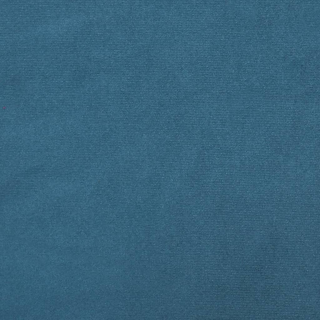 Seng Med Madrass Boksfjær Mørkeblå 140X200 Cm Fløyel