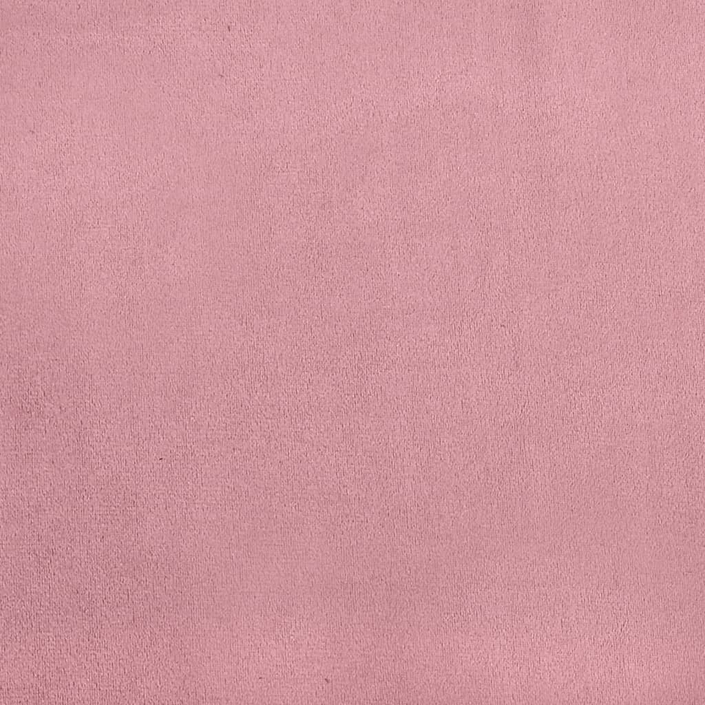 Seng Med Madrass Boksfjær Rosa 140X200 Cm Fløyel