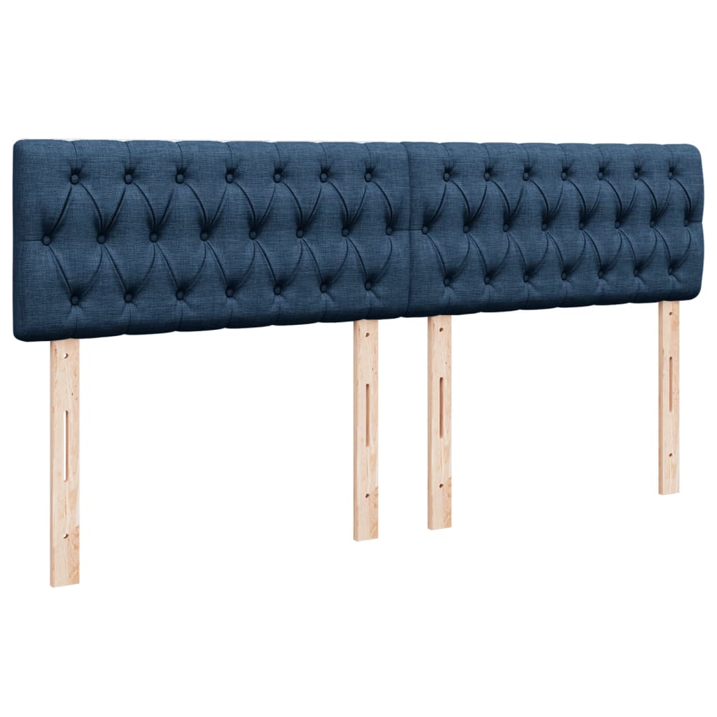 Seng Med Madrass Boksfjær Blå 180X200 Cm Fløyel