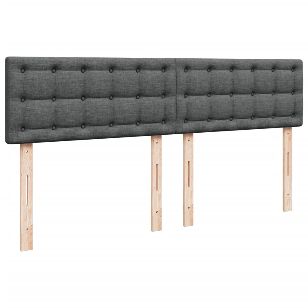 Seng Med Madrass Boksfjær Mørkegrå 180X200 Cm Stoff