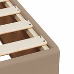 Seng Med Madrass Boksfjær Cappuccino 100X200 Cm Kunstlær