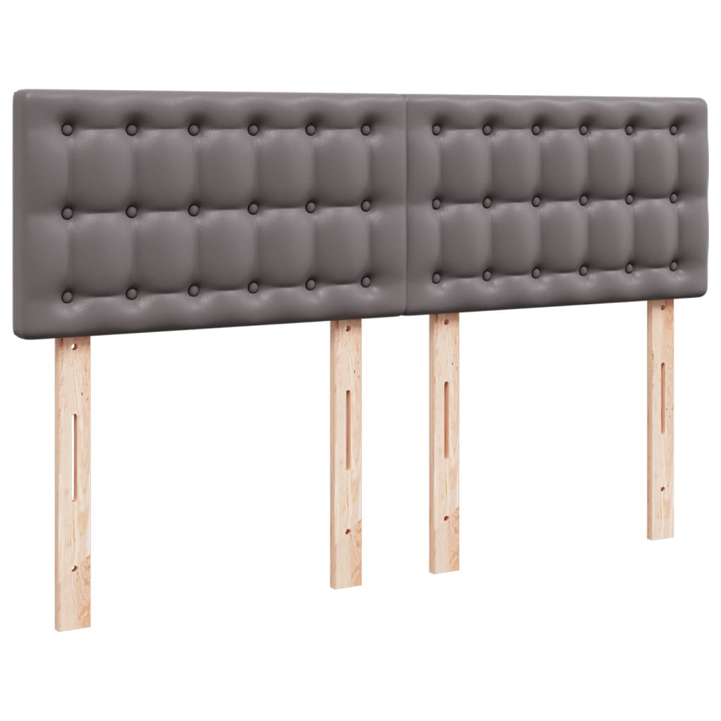 Seng Med Madrass Boksfjær Grå 140X200 Cm Kunstlær
