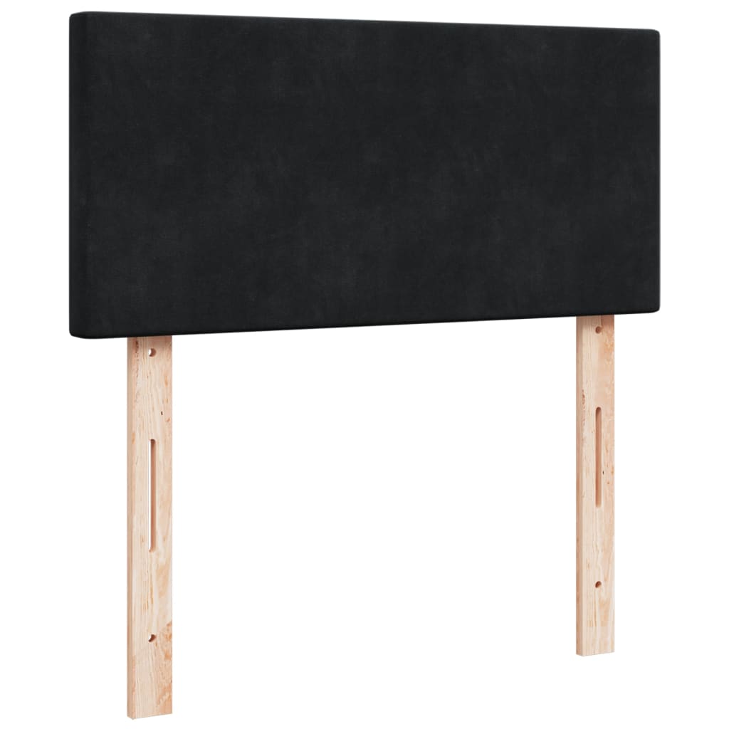 Seng Med Madrass Boksfjær Svart 100X200 Cm Fløyel