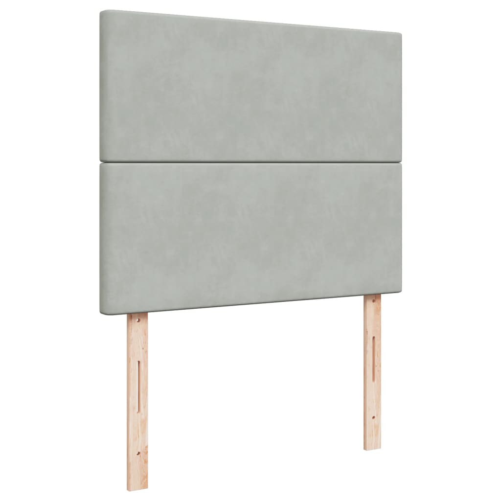 Seng Med Madrass Boksfjær Lysegrå 120X200 Cm Fløyel