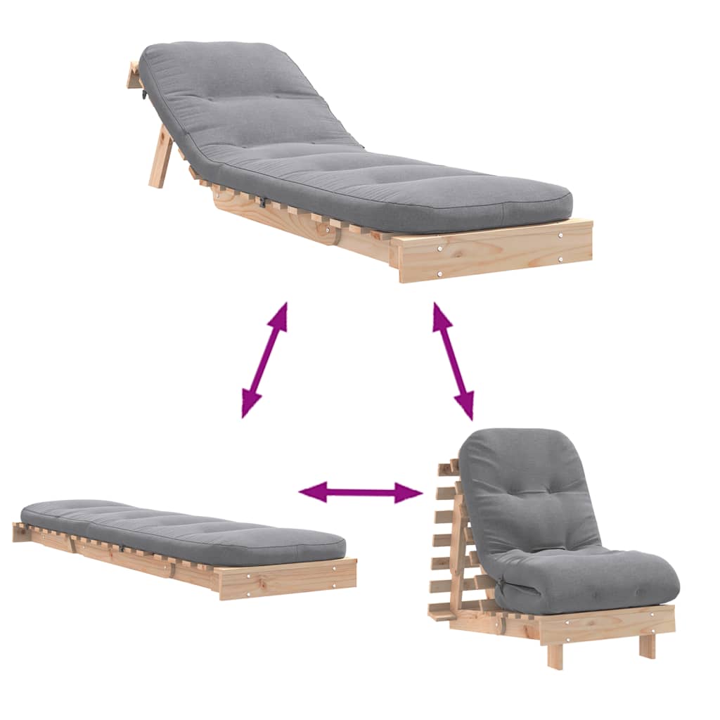 Futonsofa Med Madrass 60X206X11 Cm Heltre Furu