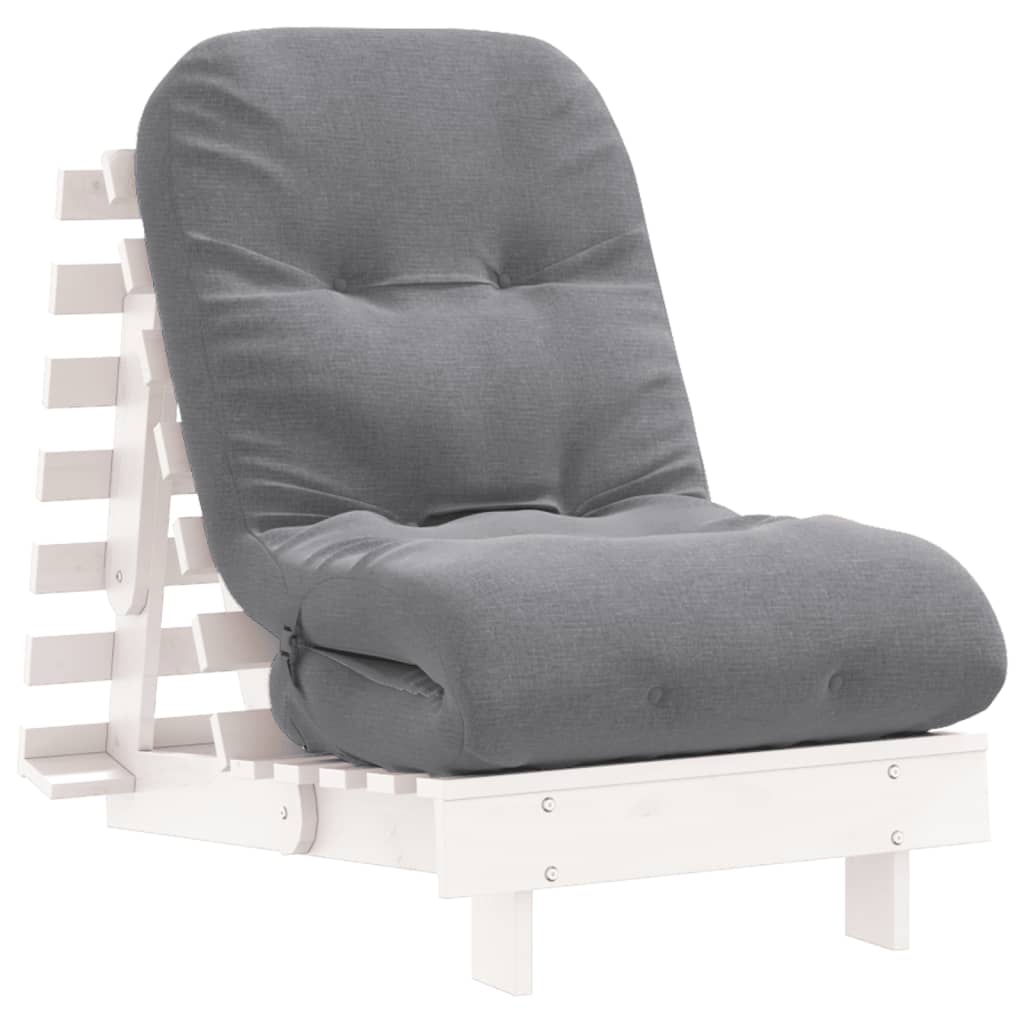 Futonsofa Med Madrass Hvit 60X206X11 Cm Heltre Furu