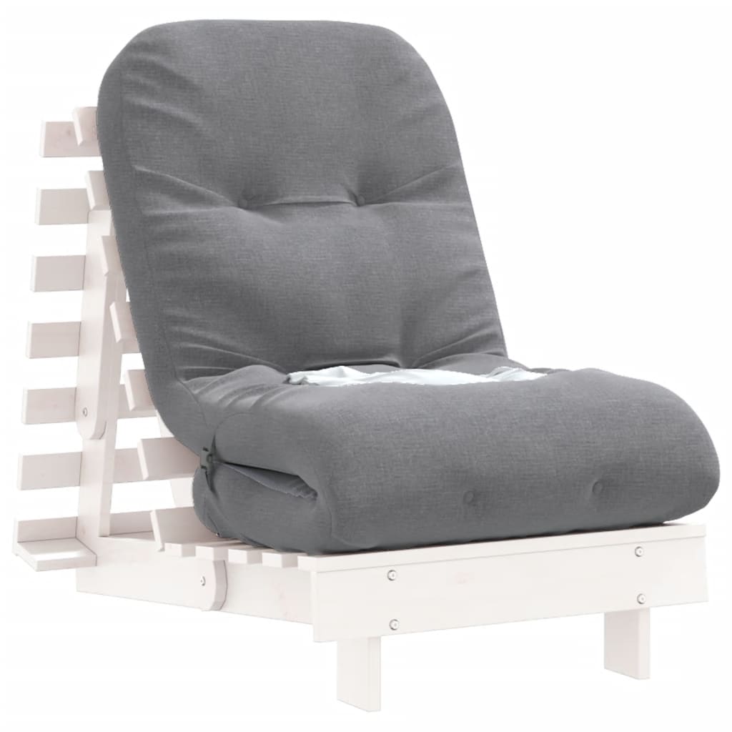 Futonsofa Med Madrass Hvit 60X206X11 Cm Heltre Furu