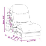 Futonsofa Med Madrass Hvit 60X206X11 Cm Heltre Furu