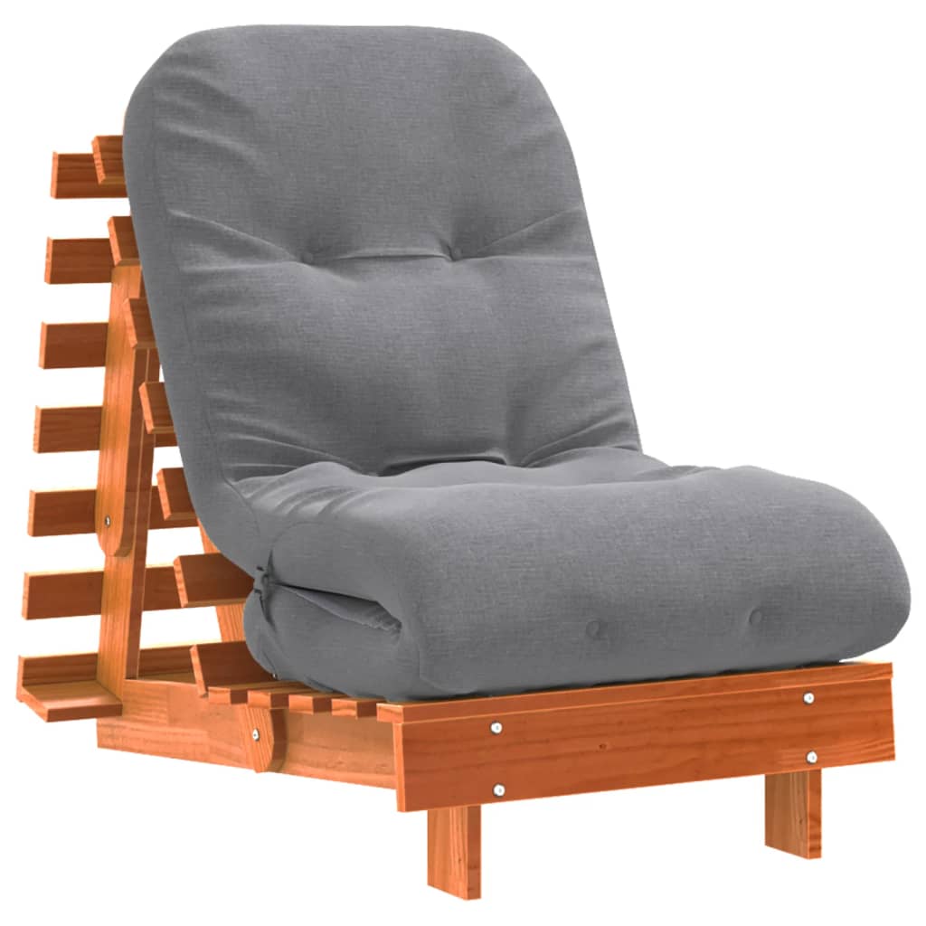 Futonsofa Med Madrass Voksbrun 60X206X11 Cm Heltre Furu