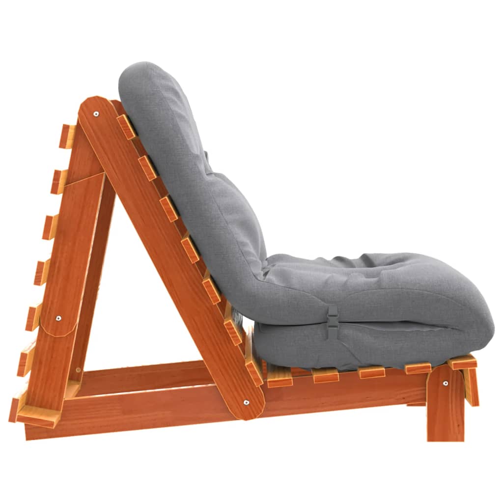 Futonsofa Med Madrass Voksbrun 60X206X11 Cm Heltre Furu