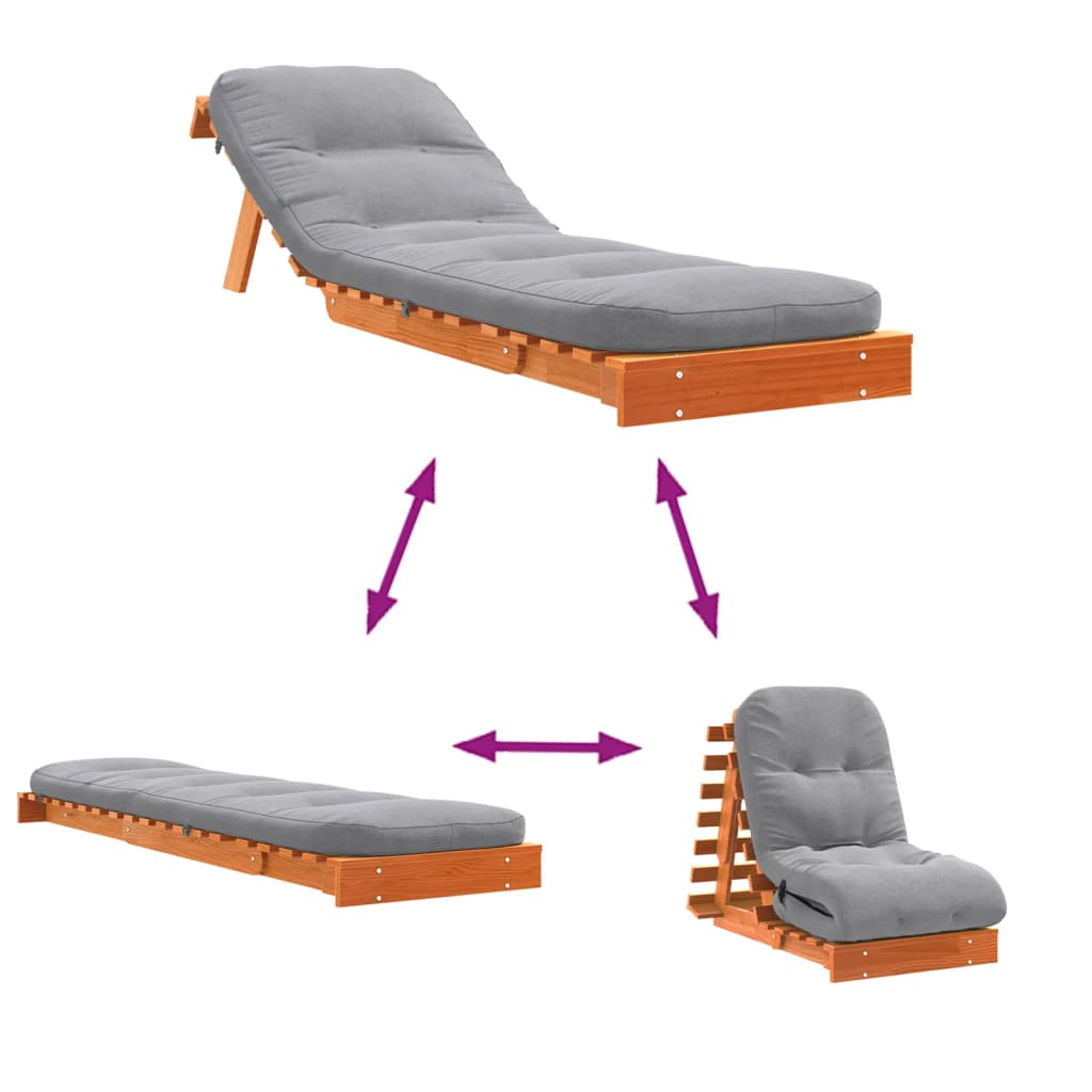 Futonsofa Med Madrass Voksbrun 60X206X11 Cm Heltre Furu