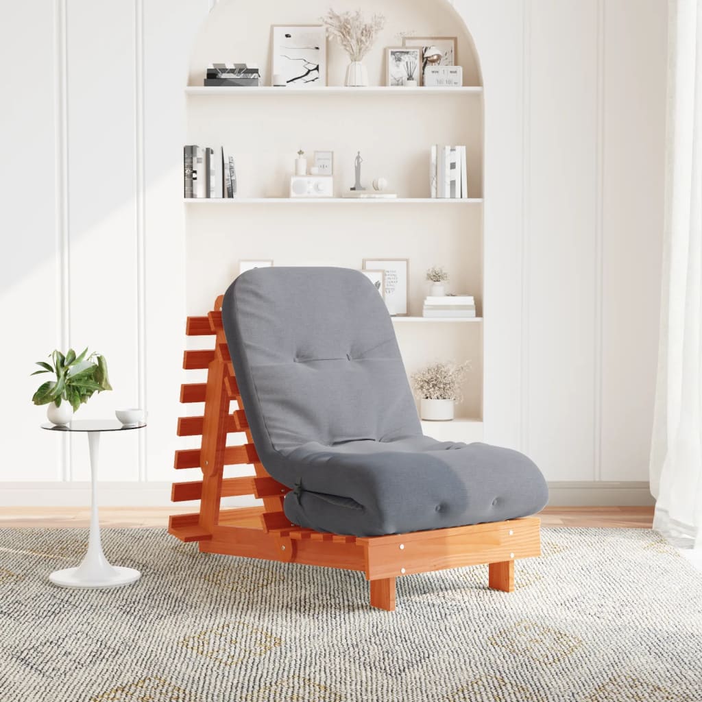 Futonsofa Med Madrass Voksbrun 60X206X11 Cm Heltre Furu