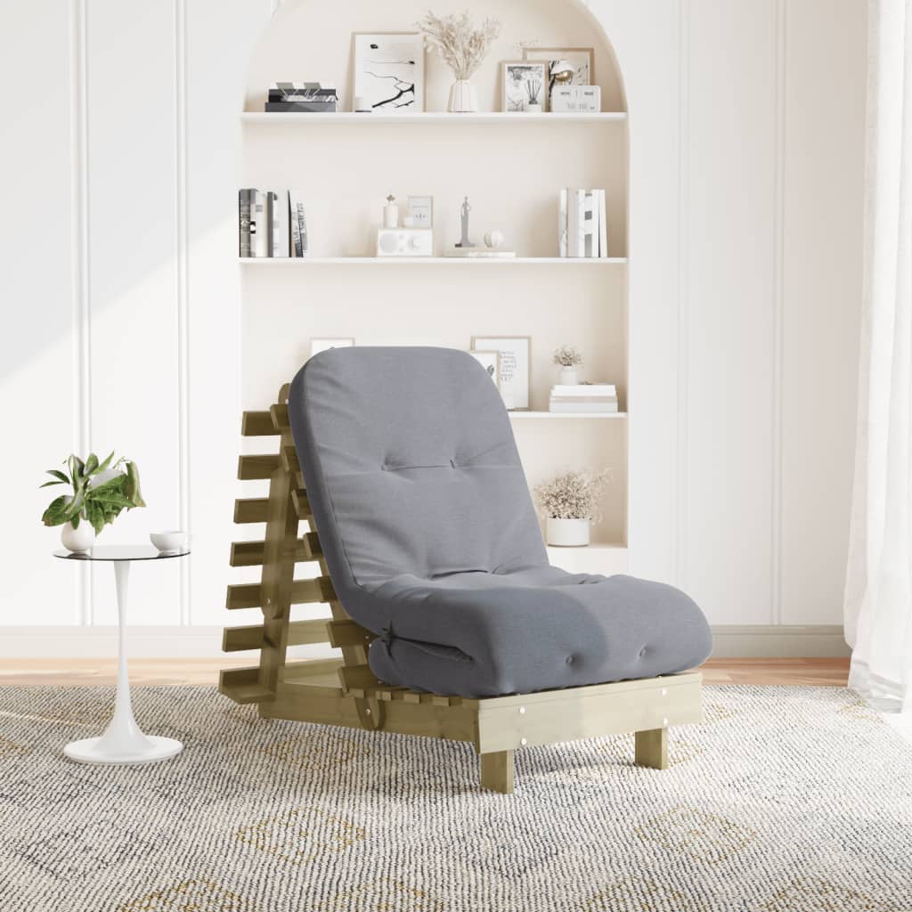 Futonsofa Med Madrass 60X206X11 Cm Impregnert Furu