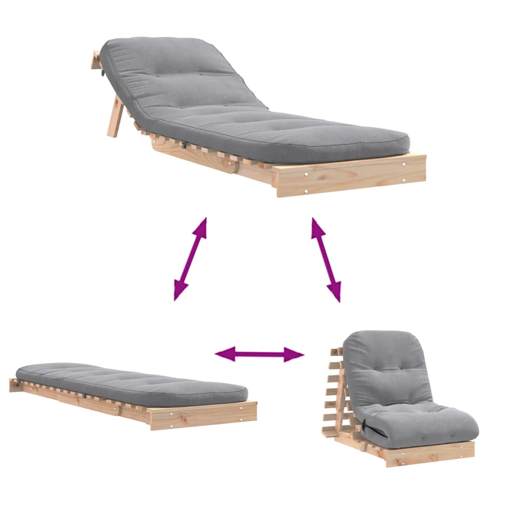 Futonsofa Med Madrass 70X206X11 Cm Heltre Furu